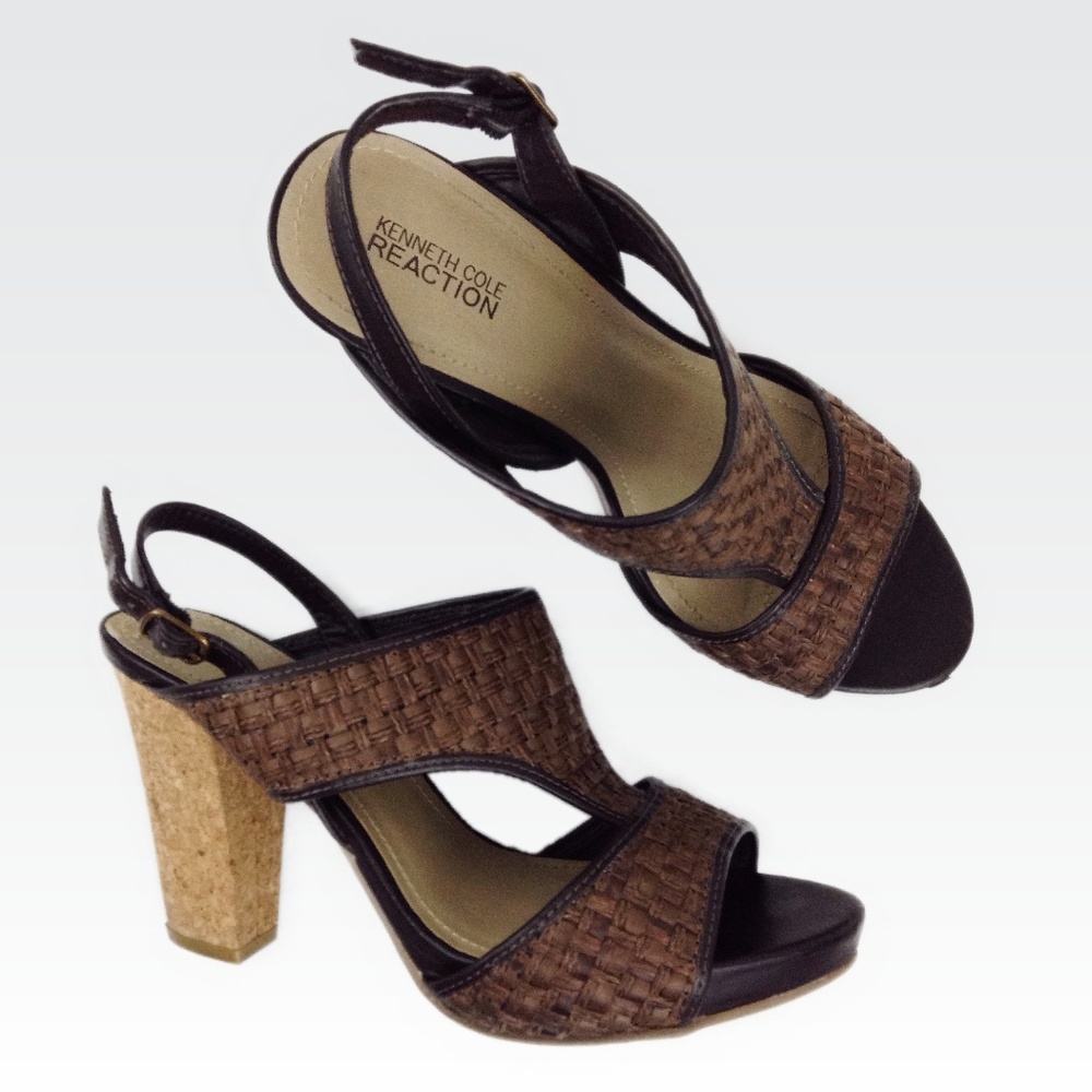 Kenneth Cole | 9.5 | Natural Woven Cork Sandals